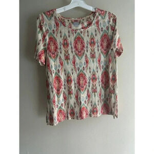 Chico's Women's T-Shirt Southwestern Aztec print